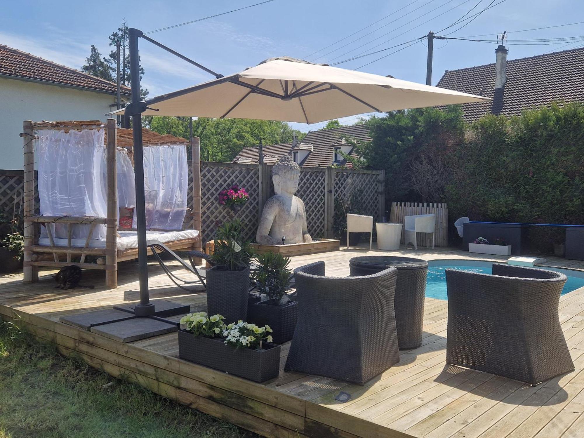 La Serenite Balinaise, Chambre Et Sdb Privee, Jardin , Piscine Et Jacuzzi En Saison, Pres De Chantilly, Parc Asterix Et Cdg Et Paris En 20' Orry-La-Ville Esterno foto
